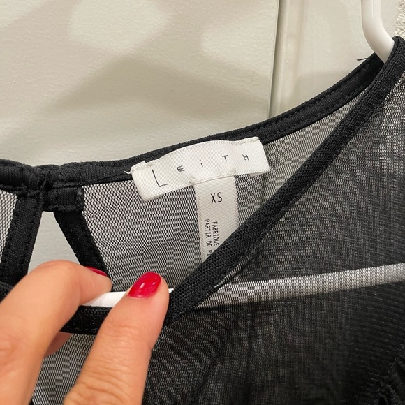 Leith Sheer Black Ruffle Blouse - Picture 4 of 5